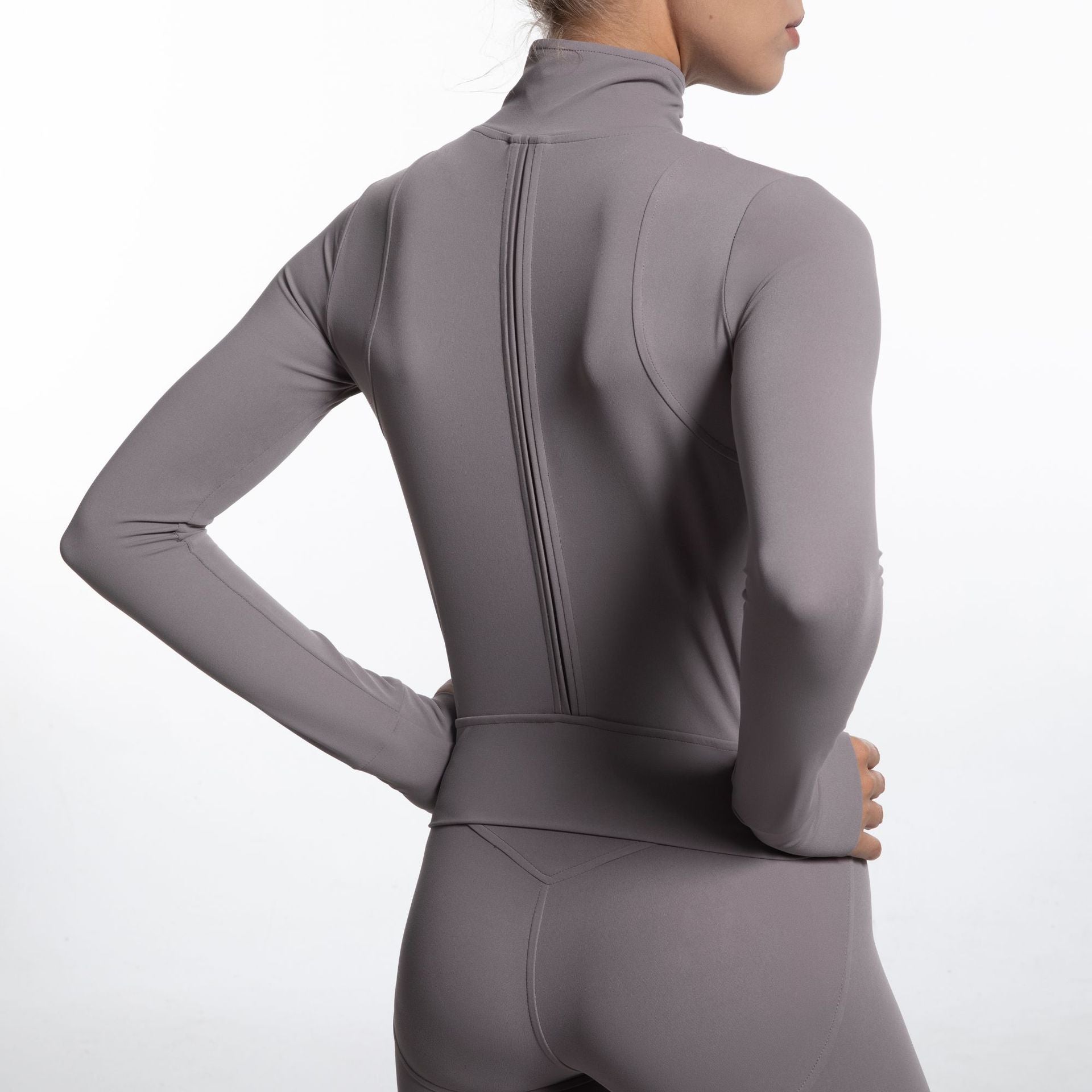 Tight Sweater Stand Collar Zipper Sports Jacket Coat Quick Drying Outfit Pocket Yoga Clothes for Women