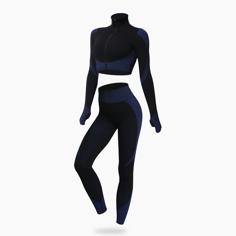 Seamless Yoga Suit Autumn Winter Knitted Hip Lifting Stretch Fitness Exercise Yoga Clothes