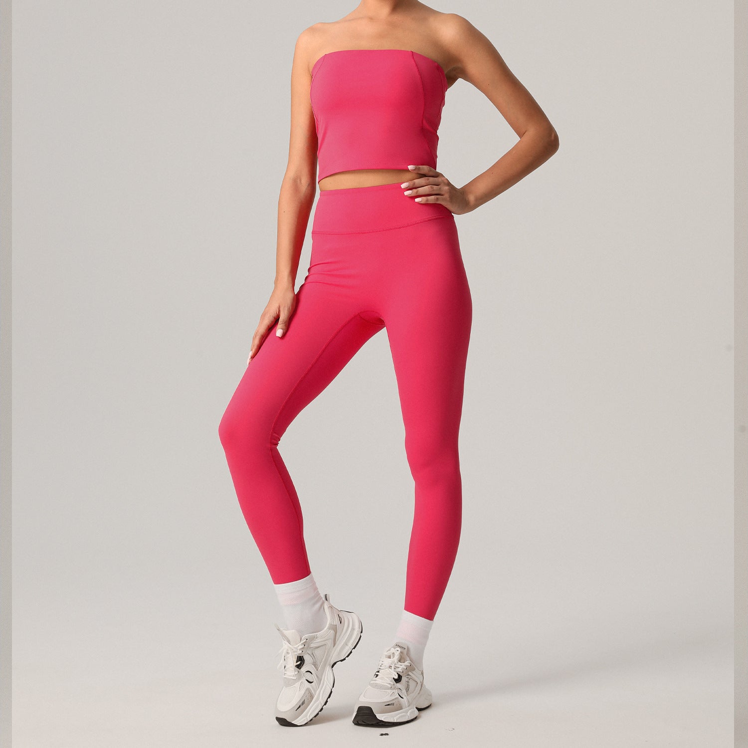 Rose Red Chest-Wrapped Trousers