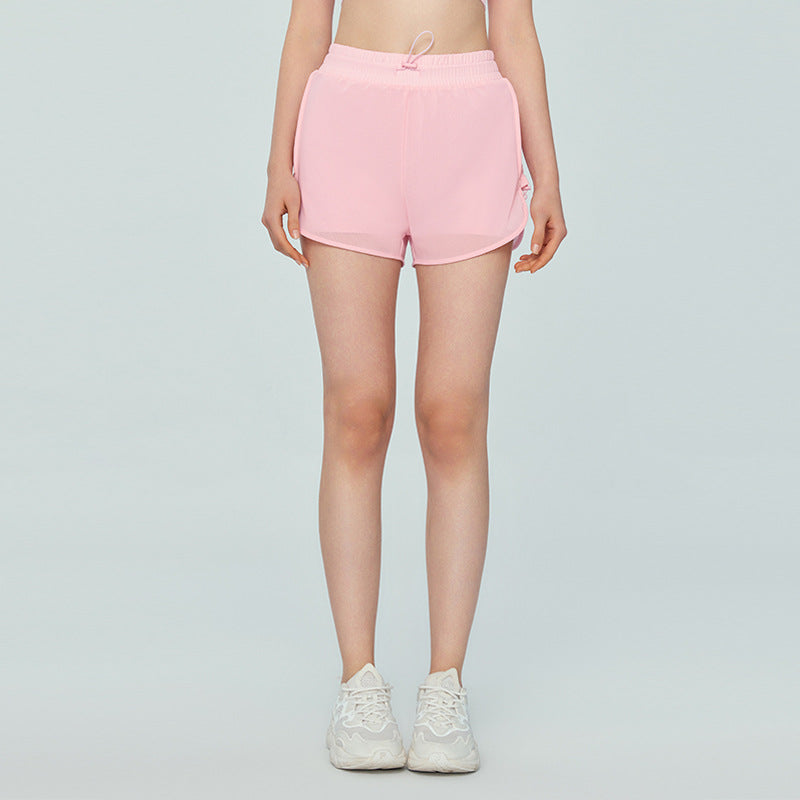 Loose Breathable Fitness Shorts Women Mesh Outdoor Running Cycling Pants Faux Two Piece Anti Exposure Sports Casual Shorts