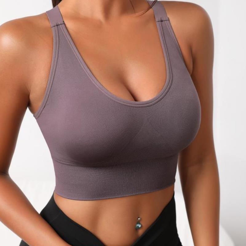 Seamless Knitted Sexy Outer Wear Inner Wear Bra Fitness Tight Quick Drying Sweat Absorbent Sports Yoga Bra Women
