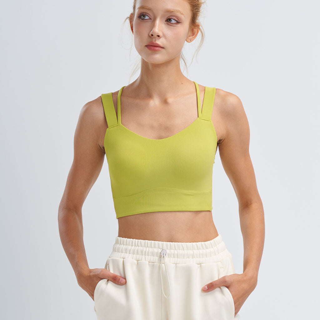 Shockproof Yoga Sports Underwear One Piece Cup Breathable Moisture Absorption Workout Beauty Back High Strength Nude Feel Running Vest