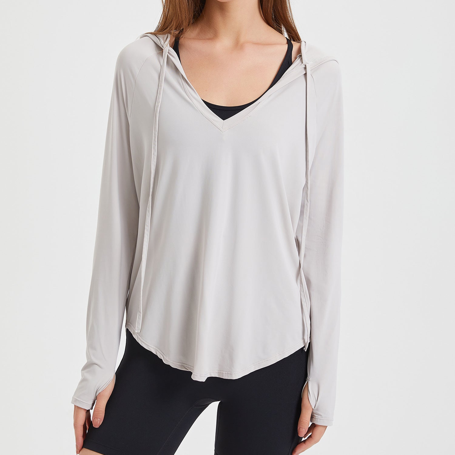 Proof Running Breathable Cool Yoga Clothes Blouse Hooded Sports Sun Protection Quick Drying Workout Clothes Top Women Summer