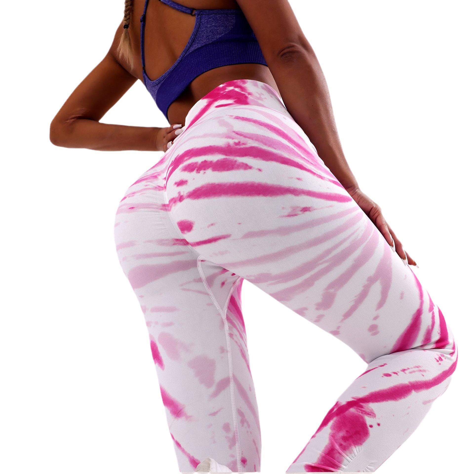 Printing Violently Sweat High Waist Hip Lift Yoga Pants Women Burning Fitness Abdominal Pants Cropped Sports Trousers