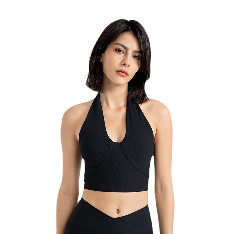 Ropa interior deportiva para mujer, a prueba de golpes, para correr, deportes, fitness, sujetador sin espalda, ropa interior ajustada para yoga, chaleco superior