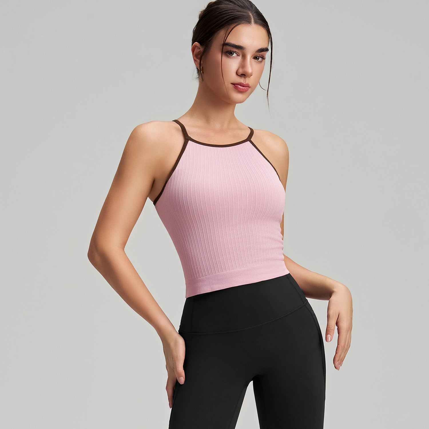 Sports Underwear Women Fixed Cup Beauty Back Running Training Yoga Clothes Vest Outer Wear Shockproof Pilates Workout Bra