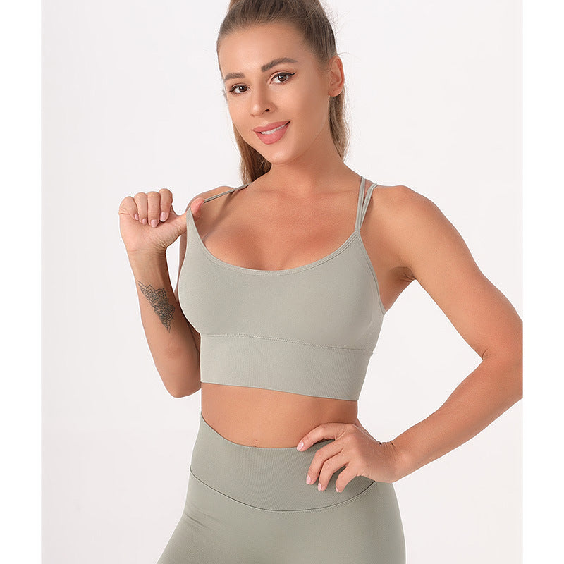 Soutien-gorge de sport une pièce Beauty Back pour femme, soutien-gorge de yoga antichoc sans armatures à séchage rapide, gilet de fitness