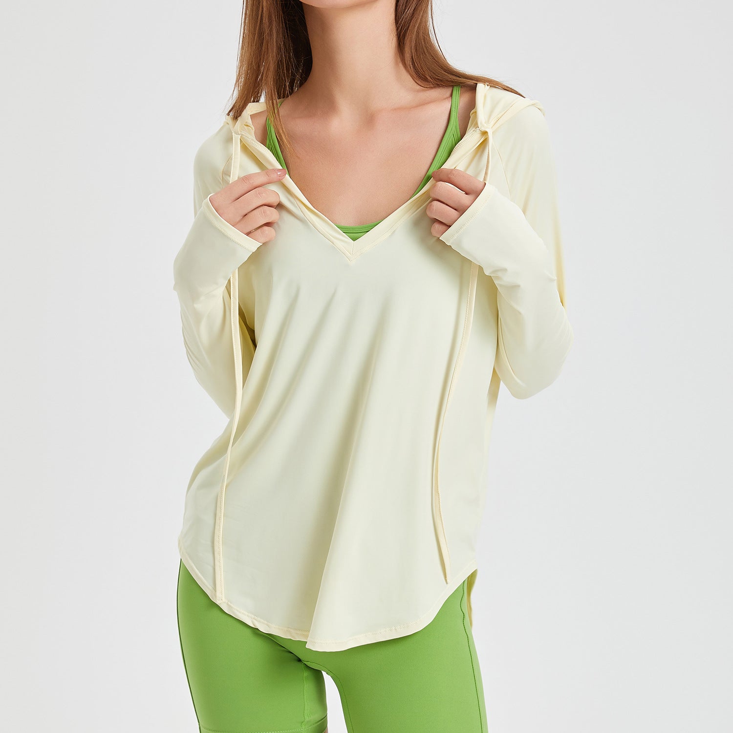 Proof Running Breathable Cool Yoga Clothes Blouse Hooded Sports Sun Protection Quick Drying Workout Clothes Top Women Summer