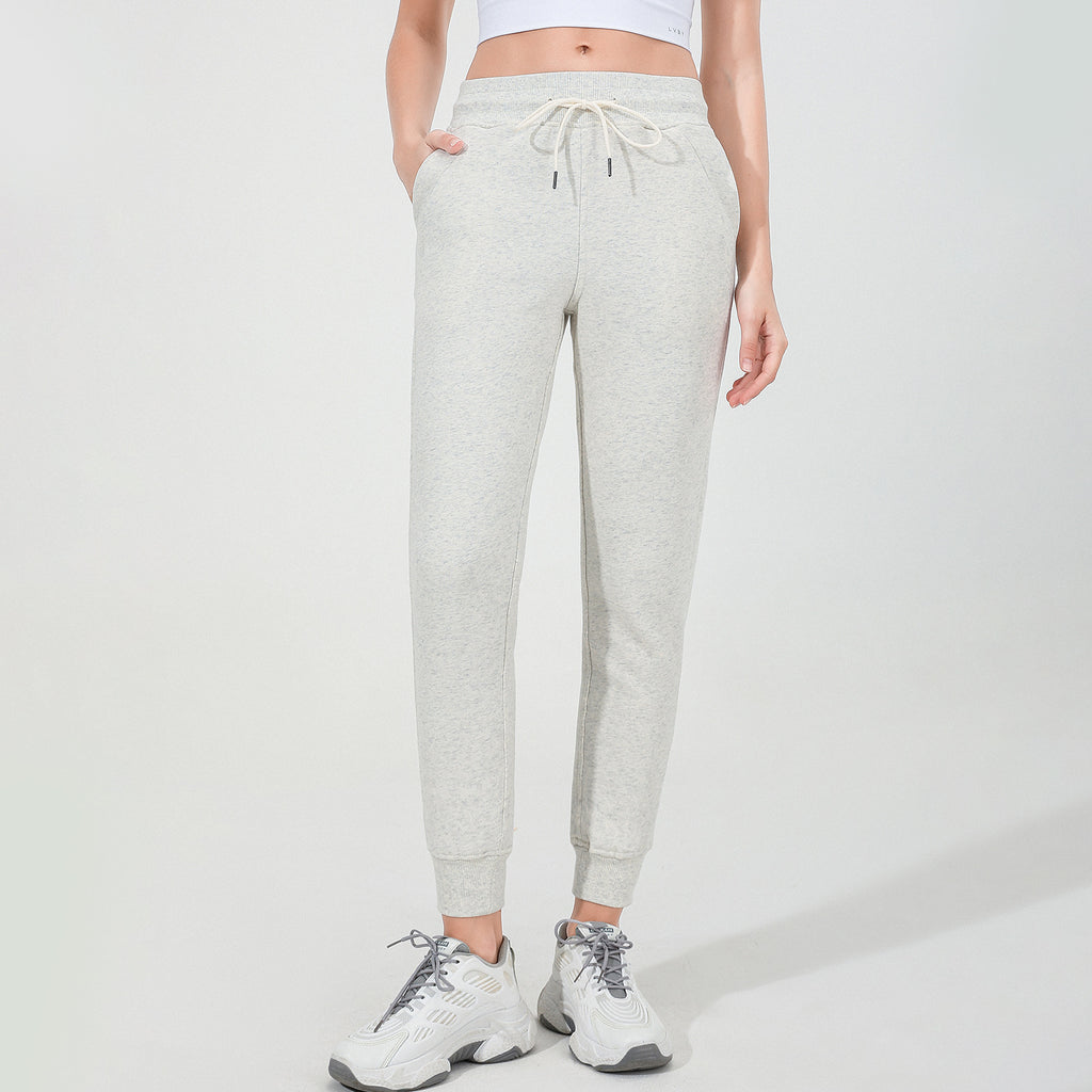 Autumn Winter Exercise Outfit Drawstring Loose Fleece Lock Warm Yoga Pants Casual Elastic Waist Sweatpants for Women