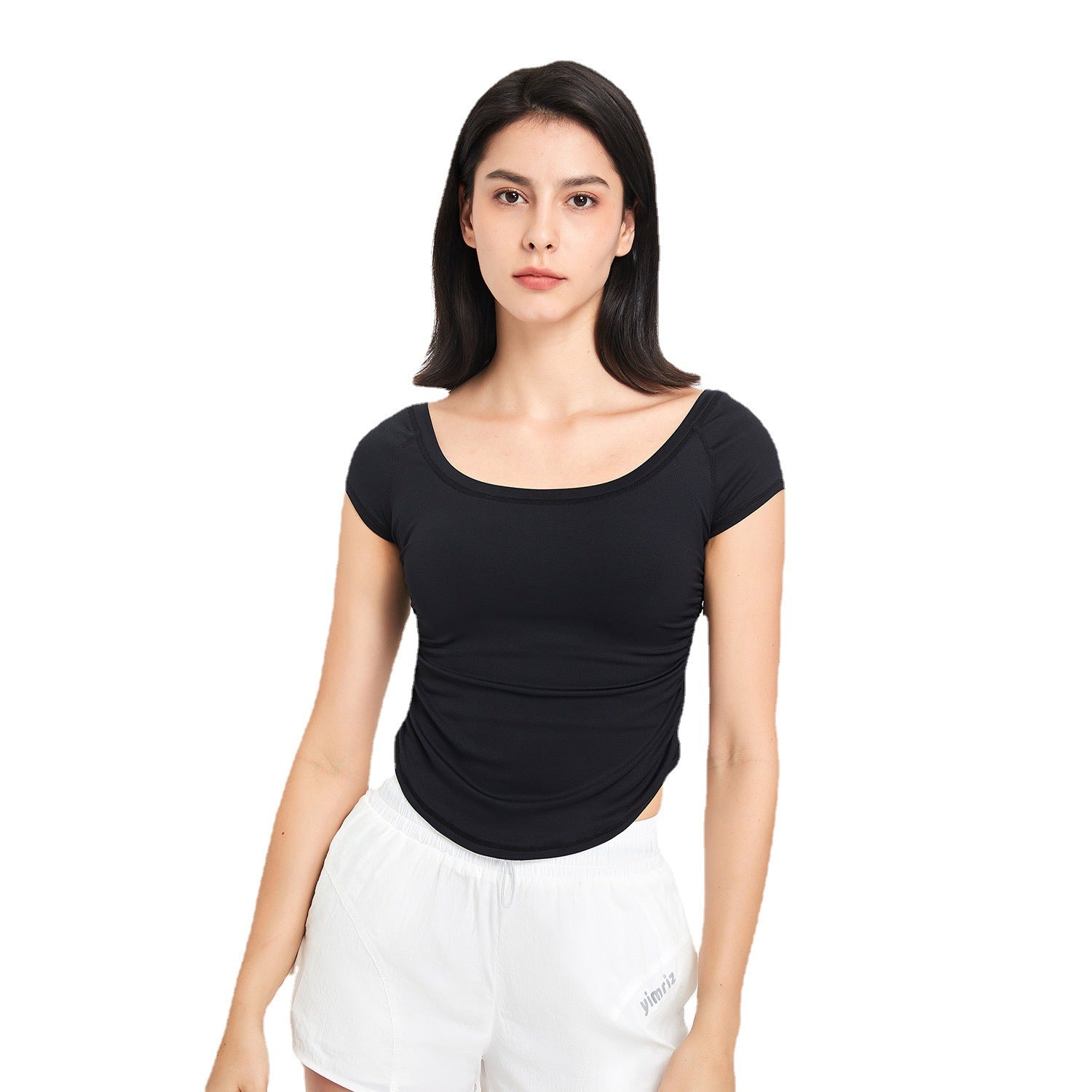 Fitness Clothes Women Tight Sports T shirt Running Training Quick Drying Clothes Short Sleeve Thin Nude Feel Summer Yoga Clothing Top