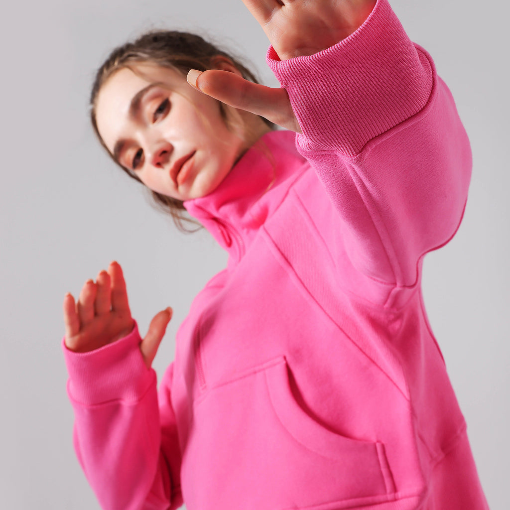 Veste de sport automne-hiver pour le yoga, demi-zip, col montant, fermeture éclair, pull de fitness et de course à pied.