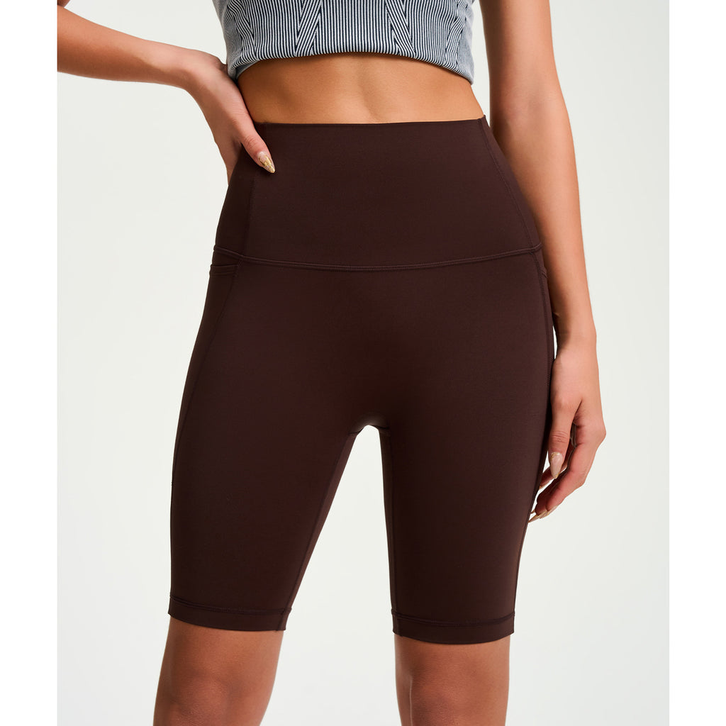 Nude Feel Yoga Shorts Women Hip Lift Quick Drying Sports Fitness Cycling Pants Outer Wear Tight High Waist Five Points Yoga Pants