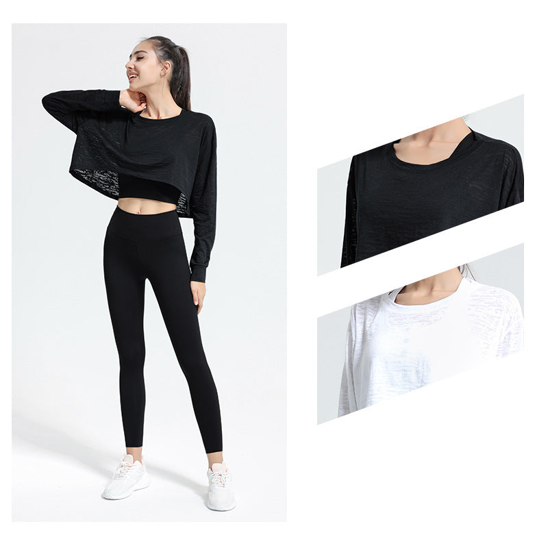 Sports Top Women Autumn Long Sleeve Loose T-shirt Running Yoga Clothes Workout Clothes Quick Drying Clothes Blouse