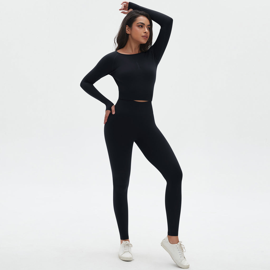 Long Sleeve Trousers Suit-Black