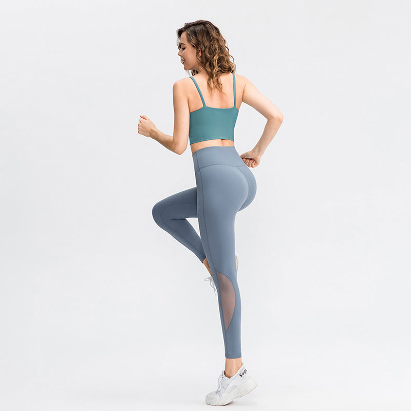 Yoga Vest with Chest Pad Women Fitness Exercise Breathable Yoga Clothes Spaghetti Strap Camisole Top