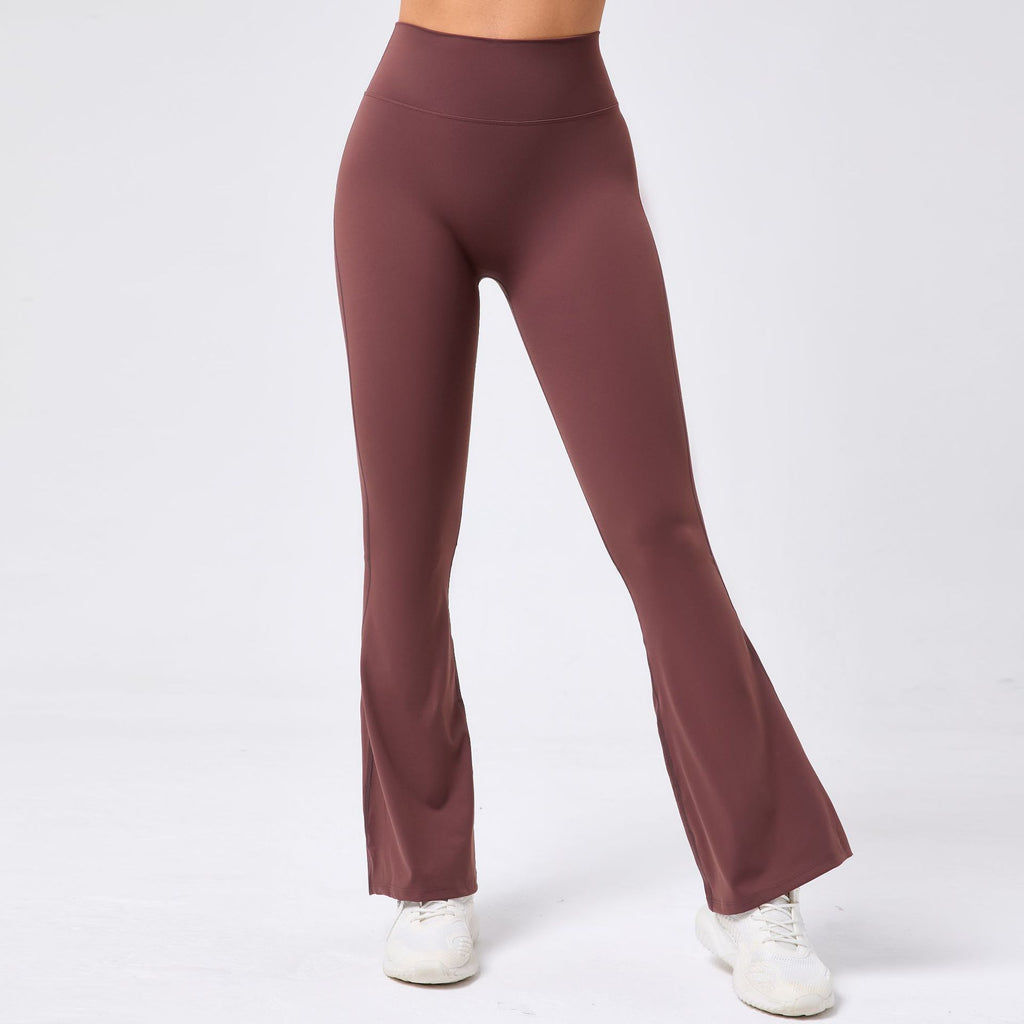 Wide Leg Tight Nude Feel Hip Lifting Yoga Bell Bottom Pants Dance High Waist Micro Pull Fitness Sports Pants
