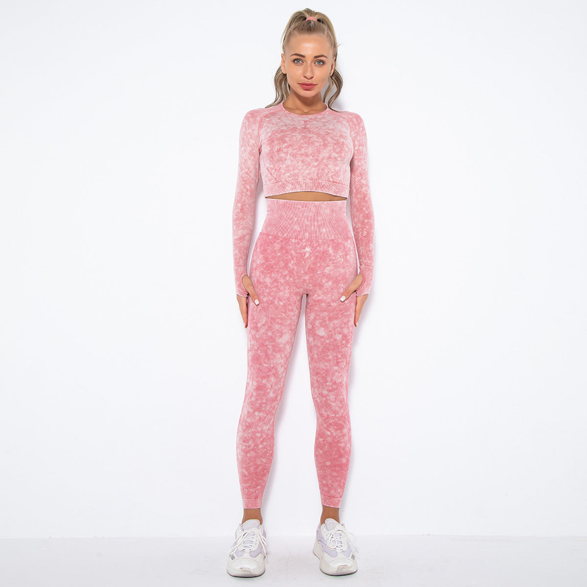 Seamless Washed Peach Hip Raise Yoga Suit Sports Running Workout Outfit Sexy Yoga Pants