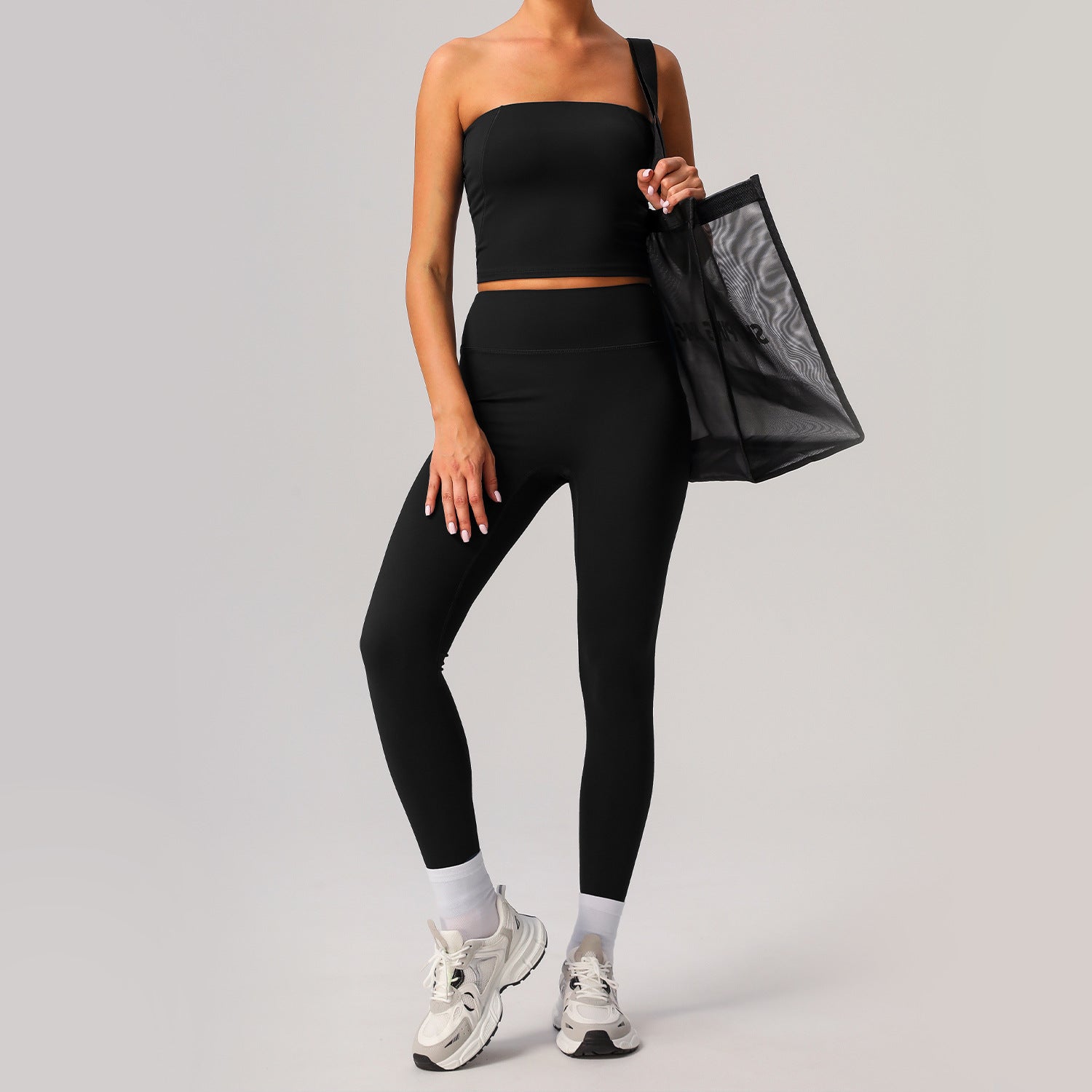 Black Chest Wrap Trousers