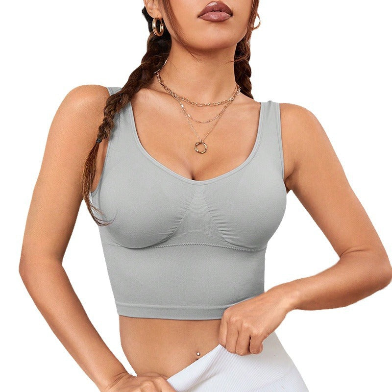 High Strength Yoga Vest One Piece Cup Shockproof Breathable Beauty Back Top With Chest Pad Workout Exercise Underwear Women