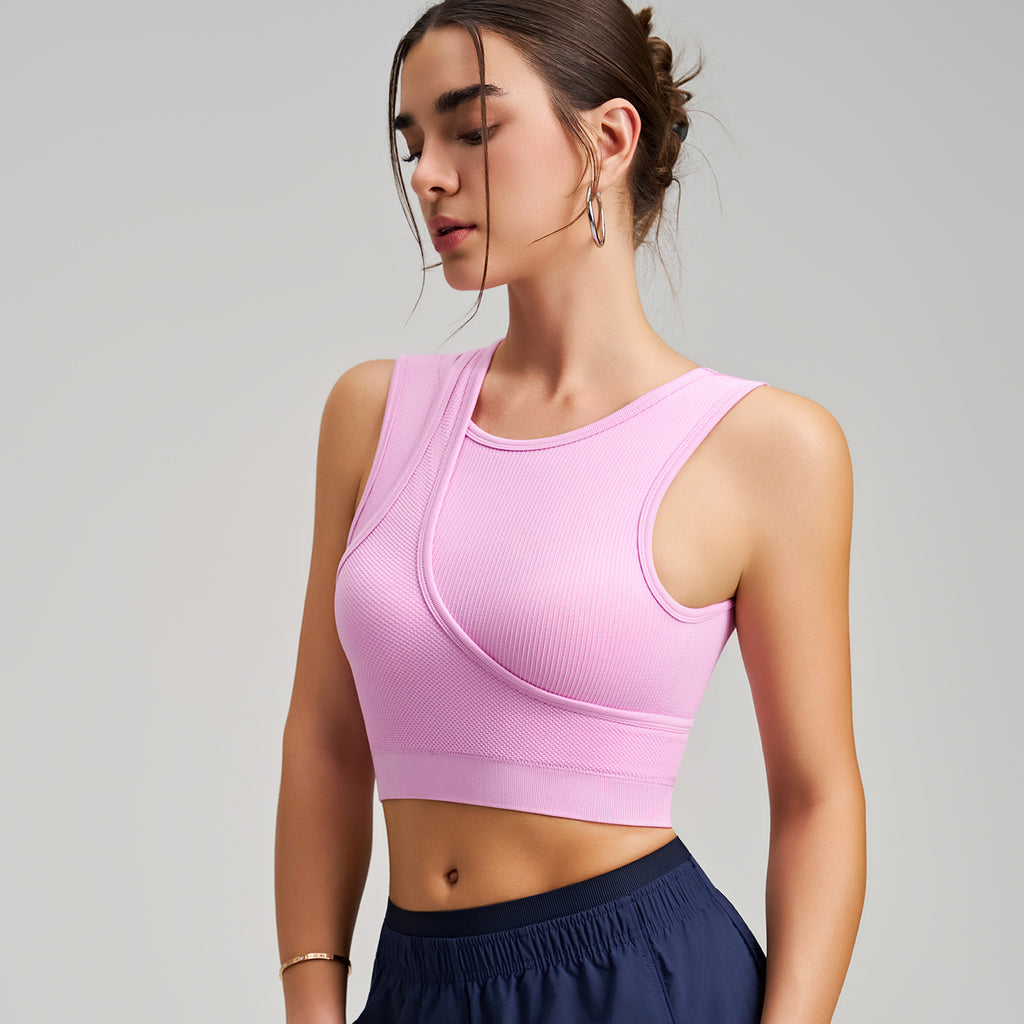 Sports Underwear Vest Yoga Clothes Shockproof Workout Top Women One Piece Training Outerwear Bar