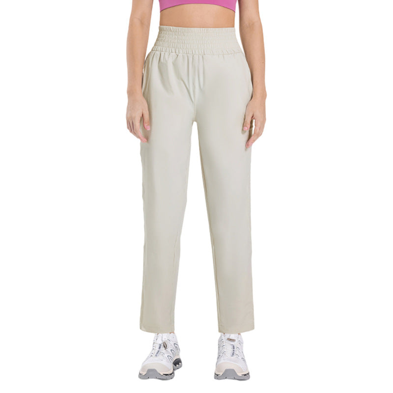Outdoor Skin Friendly Ice Feeling Lightweight Sweat Wicking Yoga Straight Leg Pants Not Pick People Slim Fit Running Exercise Pants Women