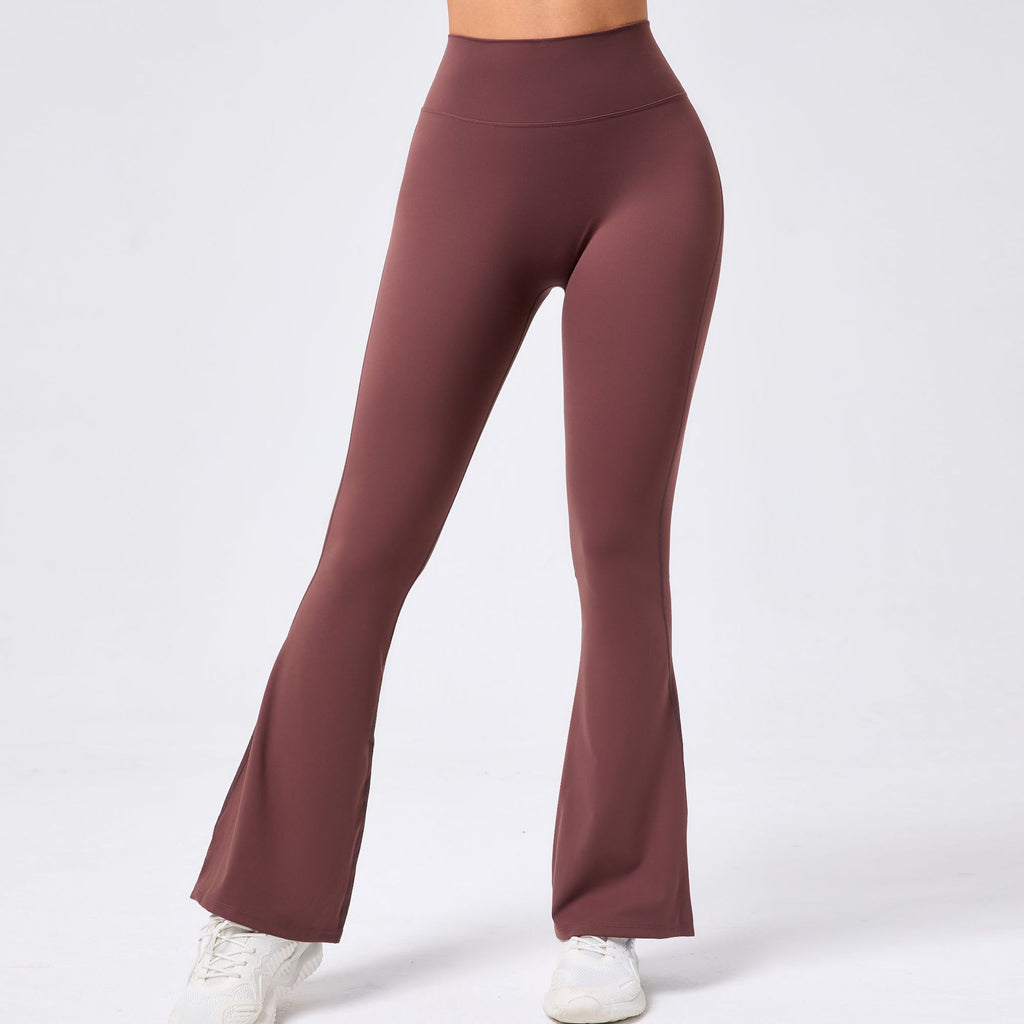 Wide Leg Tight Nude Feel Hip Lifting Yoga Bell Bottom Pants Dance High Waist Micro Pull Fitness Sports Pants