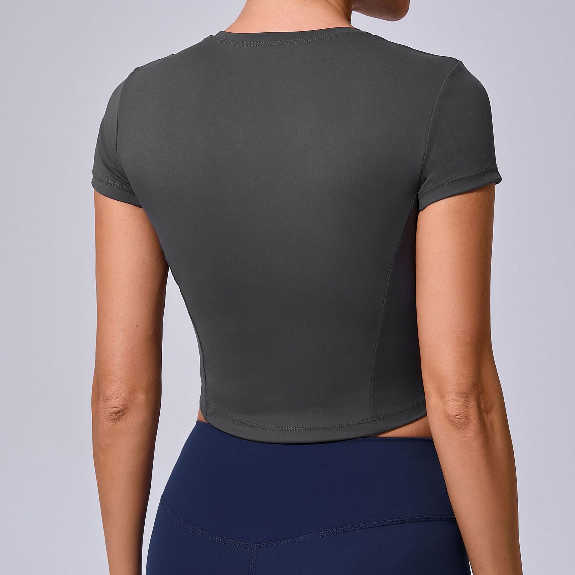 Tight T Shirt Quick Drying Yoga Clothes Short Workout Top Blouse Outdoor Running Sports Short Sleeve Women