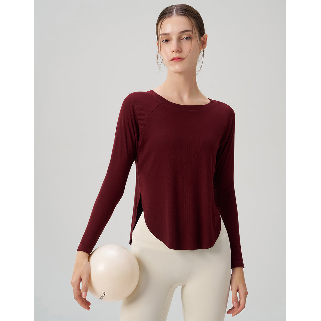 Autumn Nude Feel Yoga Clothes Women Loose Sexy off the Shoulder Yoga Jacket Casual Drape Sports Long Sleeved Top