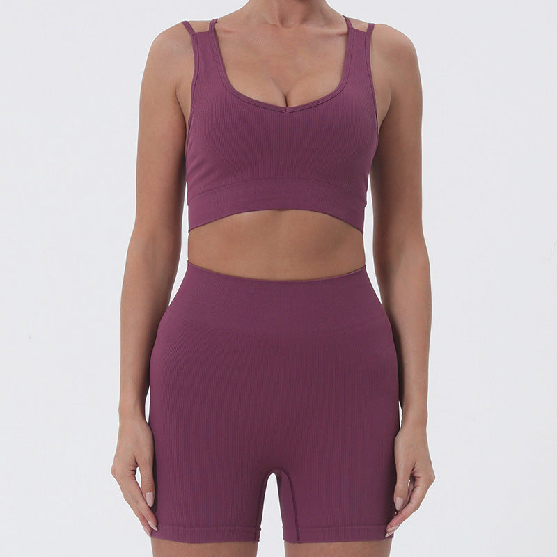 Thread Fitness Women Skinny Slimming Stretch Breathable Sports Pants Running Underwear Bra Yoga Clothes Vest Summer