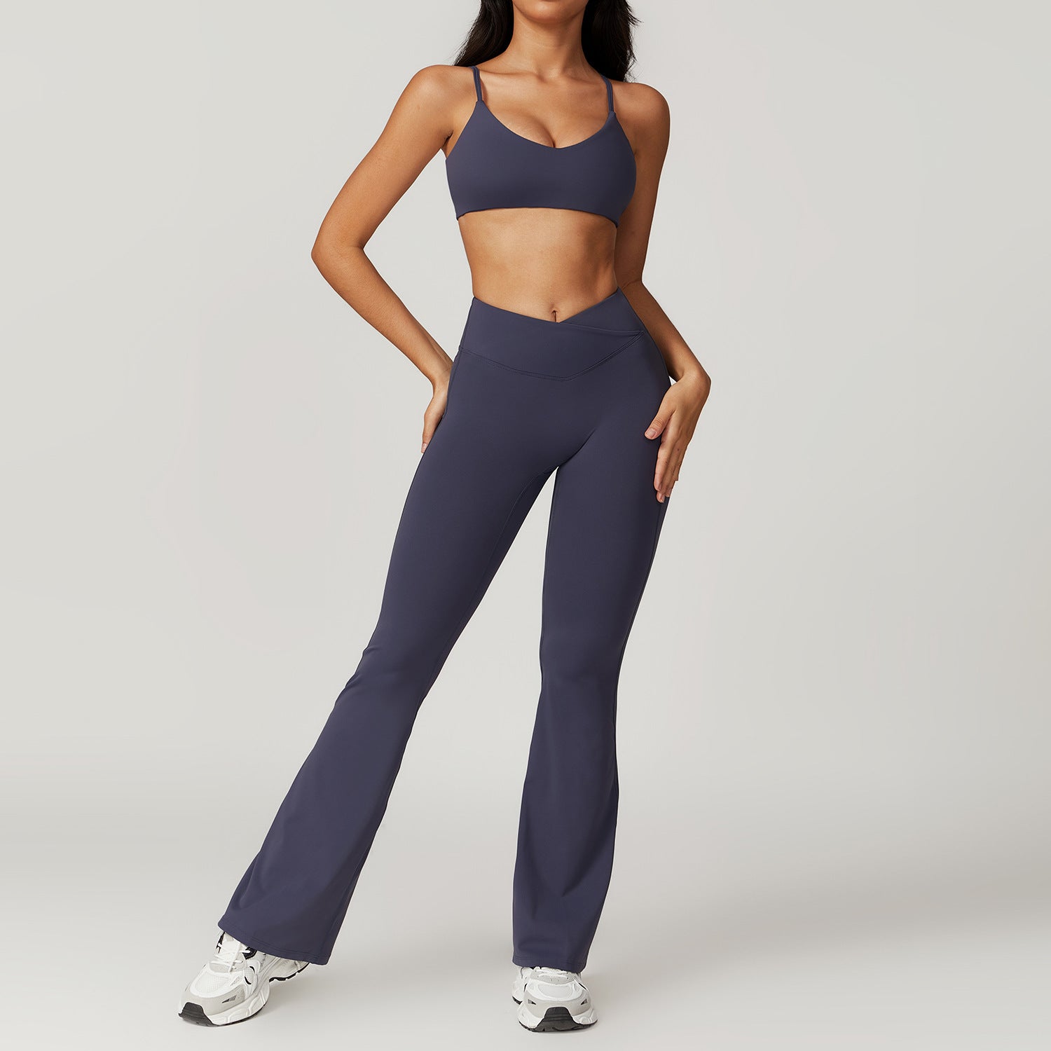 Bra Bell-Bottom Pants Blue Gray