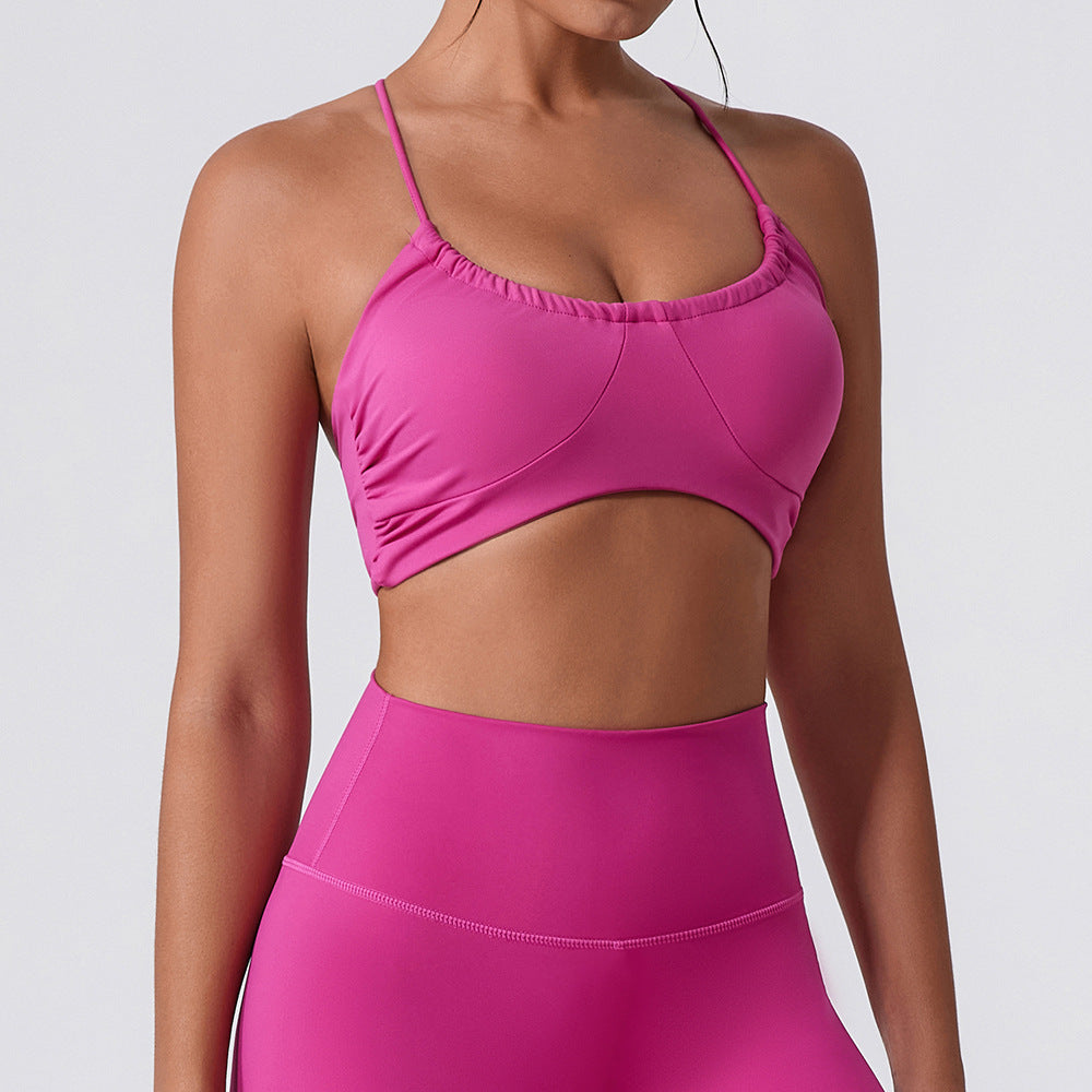 Sous-vêtements de sport à séchage rapide, soutien-gorge push-up dos effet dos, antichoc, haute résistance, anti-affaissement, idéal pour le sport et le yoga. Débardeur.