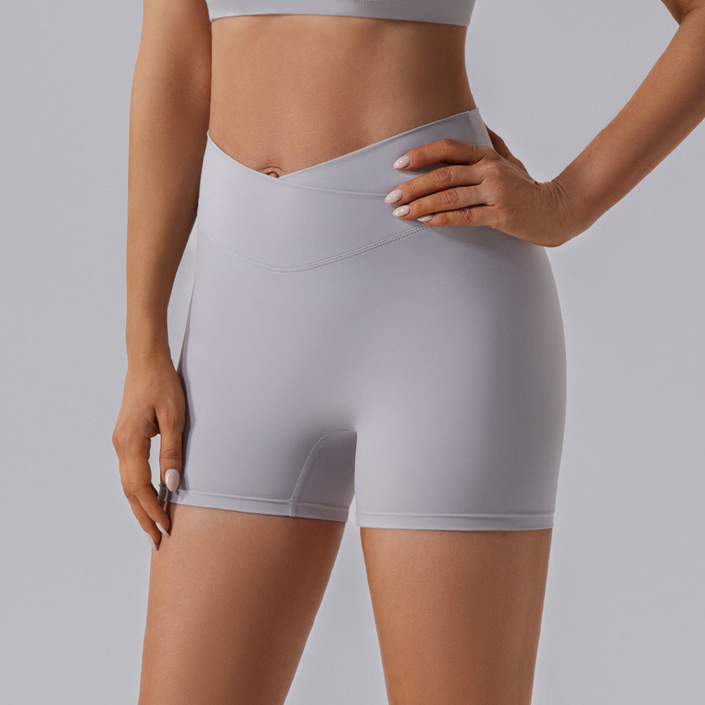 High Waist Stretch Peach Hip Fitness Shorts Nude Feel Tight Quick Drying Sexy Hip Lifting Women Yoga Shorts
