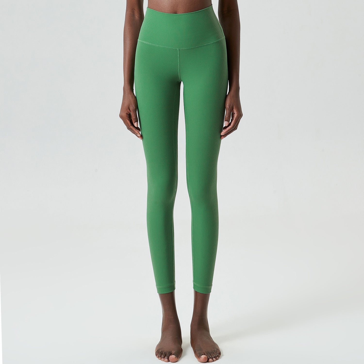 Sunken Stripe Dense Support Yoga Pants Juniper Berry Green