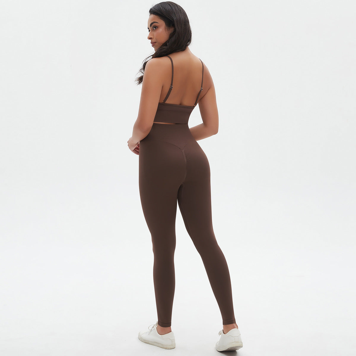 Ensemble de yoga respirant en maille, soutien-gorge de sport dos nu sexy, legging gainant taille haute, tenue de fitness