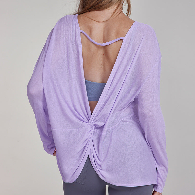 Hollow Out Cutout Out Beauty Back Workout Clothes Women Back Kinked Sports Long Sleeve Professional Pilates Training Yoga Jacket