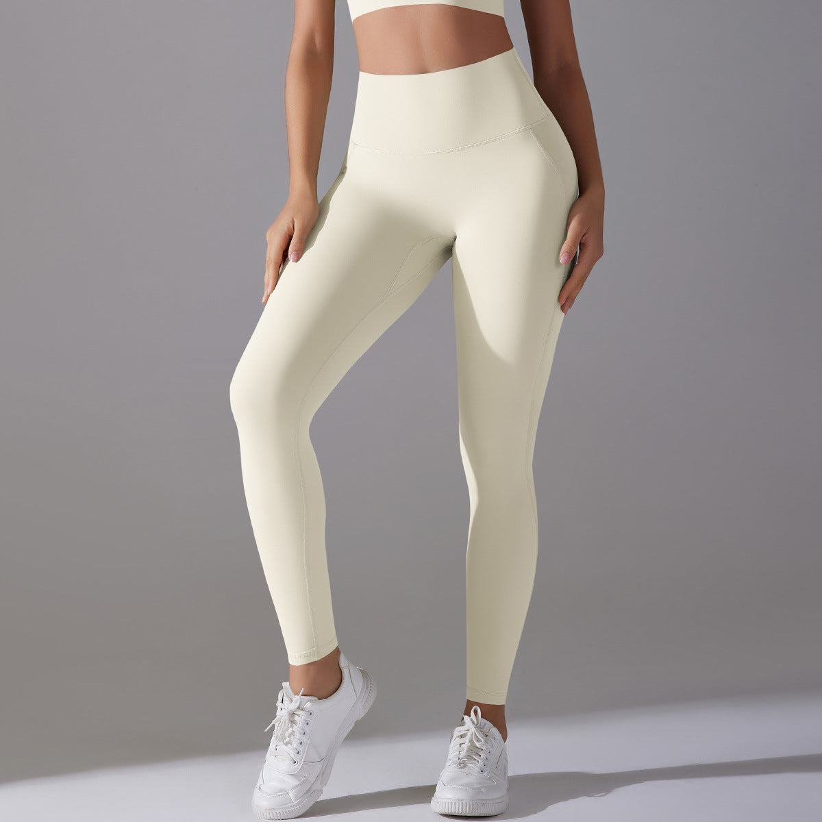 Pantalones de cintura alta con realce de cadera y tacto nude para celebridades, ropa interior sin vergüenza, pantalones deportivos para correr, fitness, yoga, para mujer