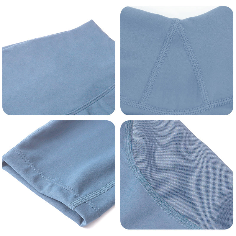 Double Sided Brushed Yoga Pants Women Nude High Waist Tight Fitness Pants Mesh Breathable Sports Trousers