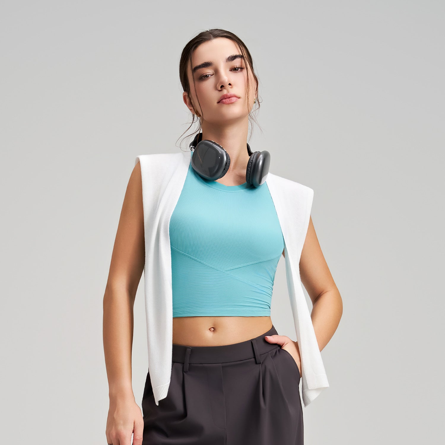 Débardeur de sport à bonnets fixes, séchage rapide, vêtement d'extérieur pour femme, soutien-gorge de sport en fil, soutien-gorge de yoga dos nu galbé