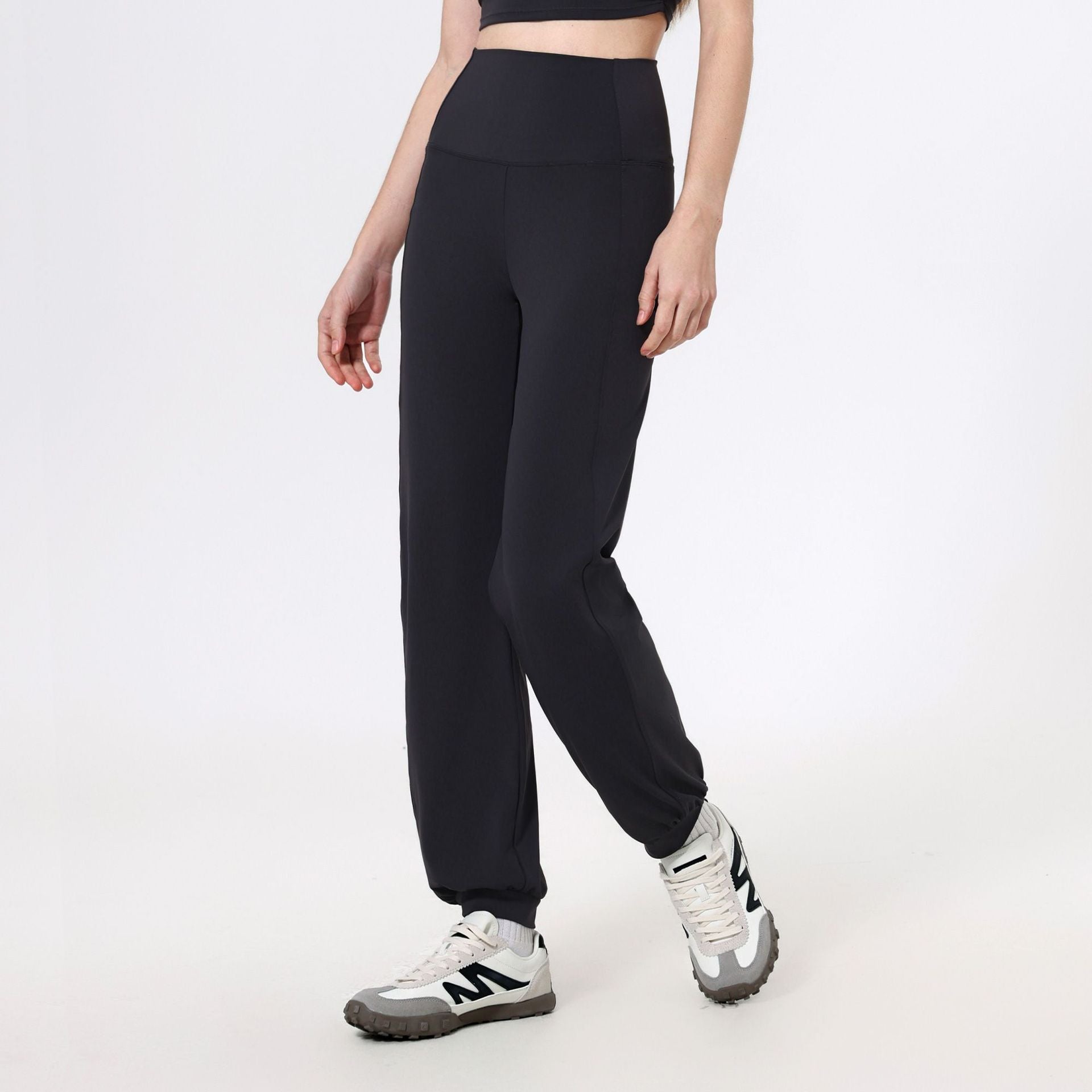 High Waist Belly Contracting Sports Loose Straight Ankle Tied Trousers Women Quick Drying Running Fitness Pants Nude Feel Yoga Pants