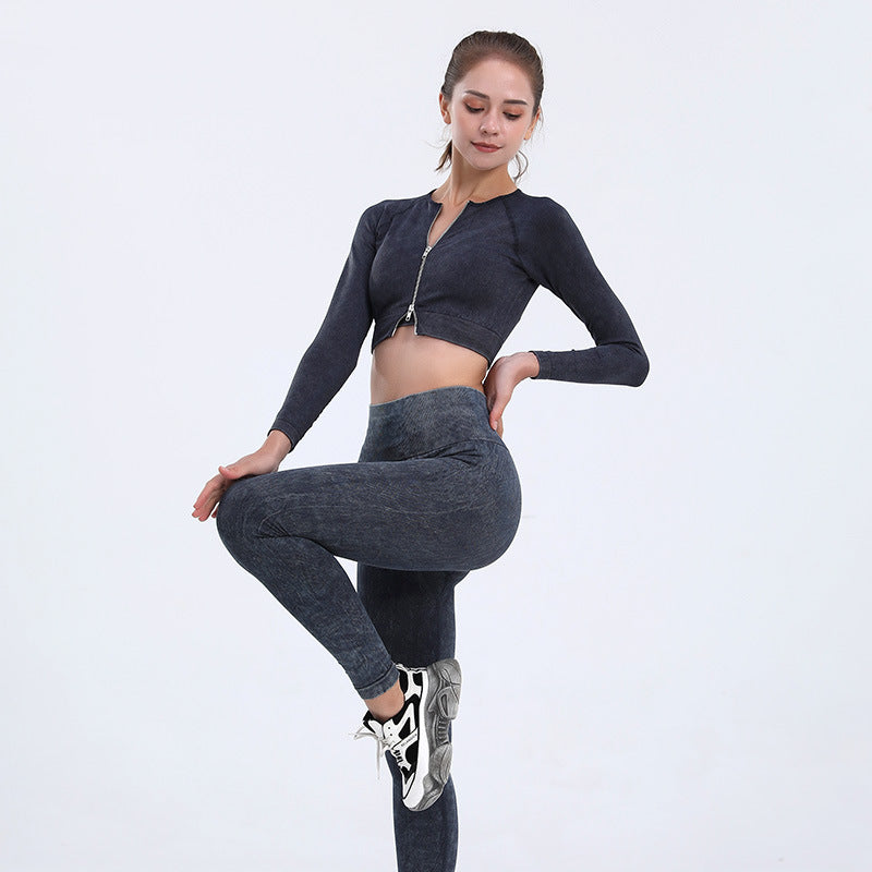Outdoor Exercise Yoga Clothes Suit With Chest Pad Wireless High Waist Slim Fitting Back Shaping Nude Feel Seamless Yoga Clothes