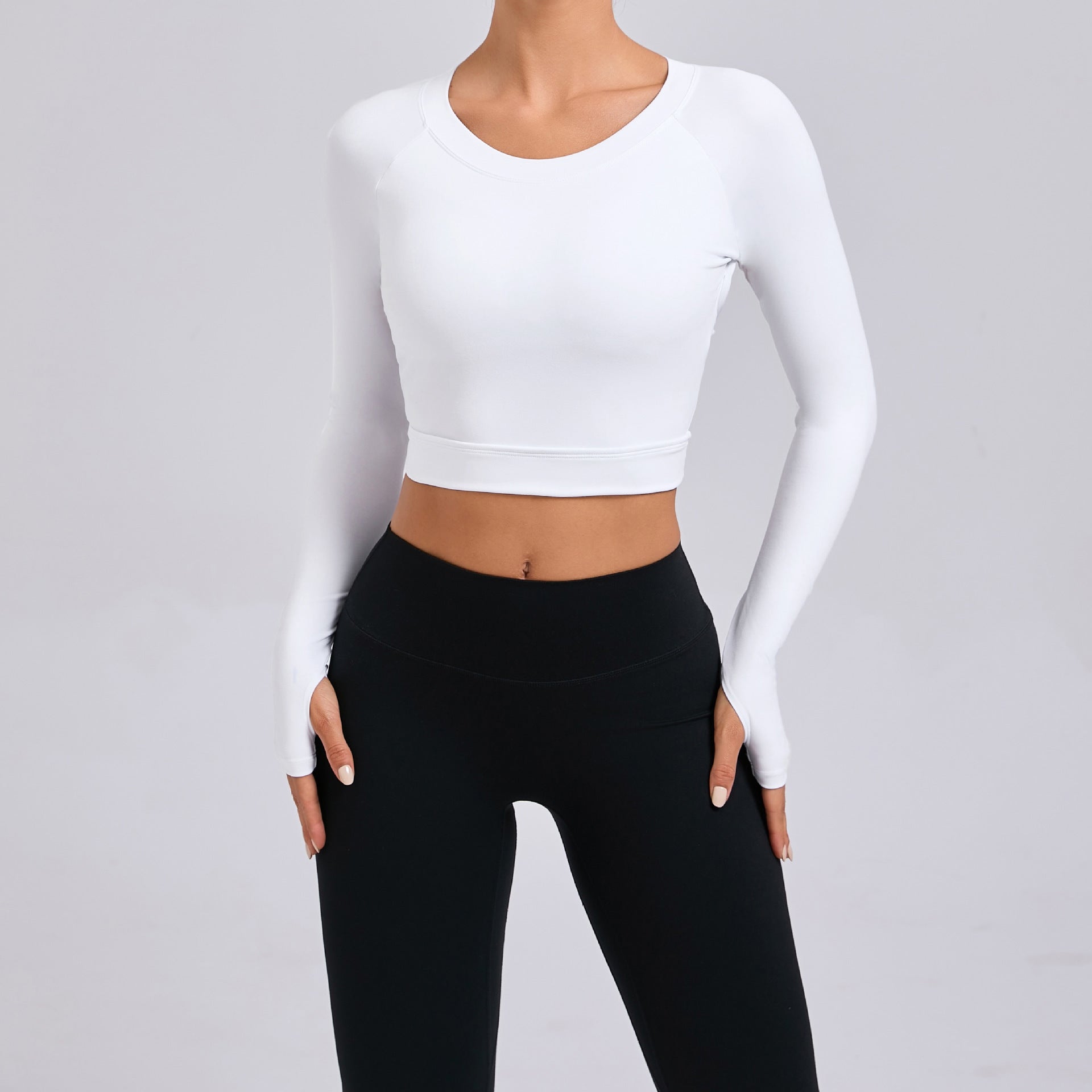 Tight Nude Feel Long Sleeve Yoga Wear Outdoor Running Exercise T Shirt Quick Drying Workout Clothes Long Sleeved Top