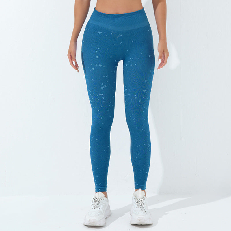 Seamless Dot Yoga Pants Women's High Waist Hip Lift Knitted Leggings Fall Winter Yoga Wear