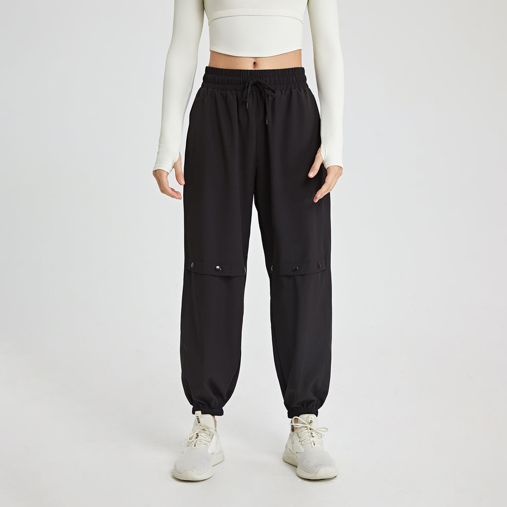 Drawstring High Top Sports Trousers Women Loose Tappered Casual Harem Pants Running Quick Drying Dance Gym Yoga Pants