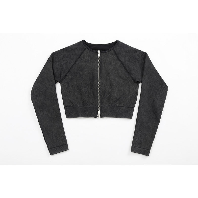 Black Double Zipper Yoga Clothes