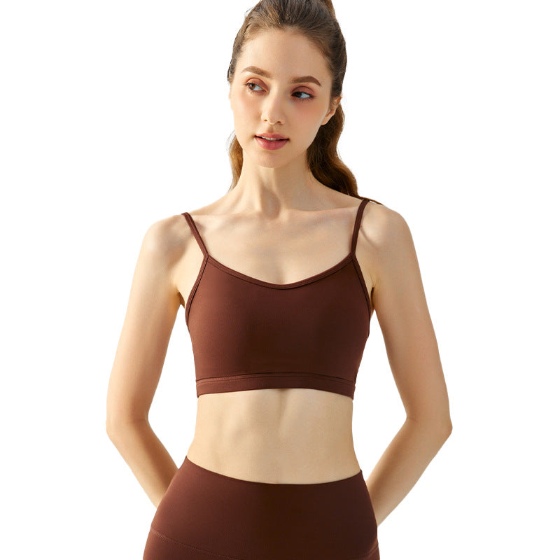 Chaleco de yoga de una pieza para mujer, sujetador de yoga con tirantes ajustables y copa fija con forma de gota de agua, top de entrenamiento ajustado y moldeador de espalda