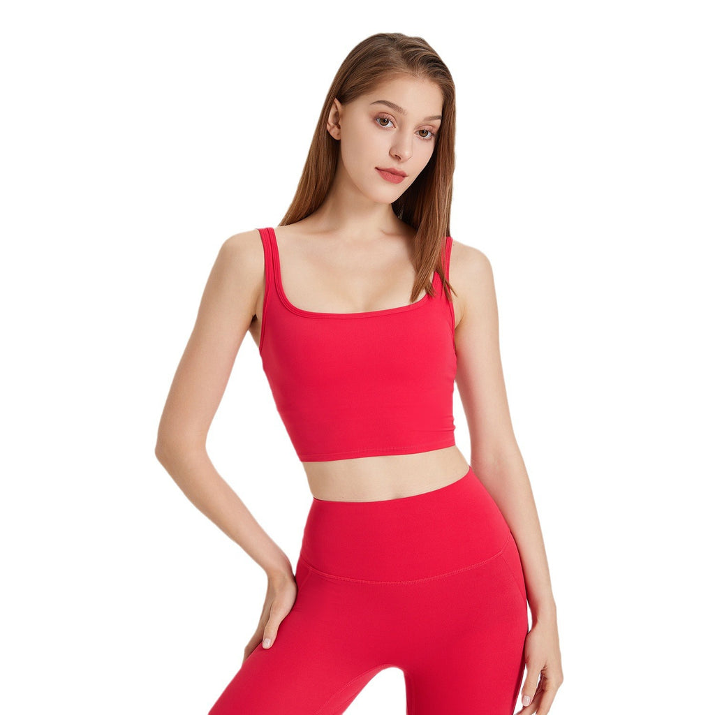 Wear Sports Back Shaping One Piece Cup Double Shoulder Strap Gather Belly Contracting Sexy Yoga Clothing Underwear