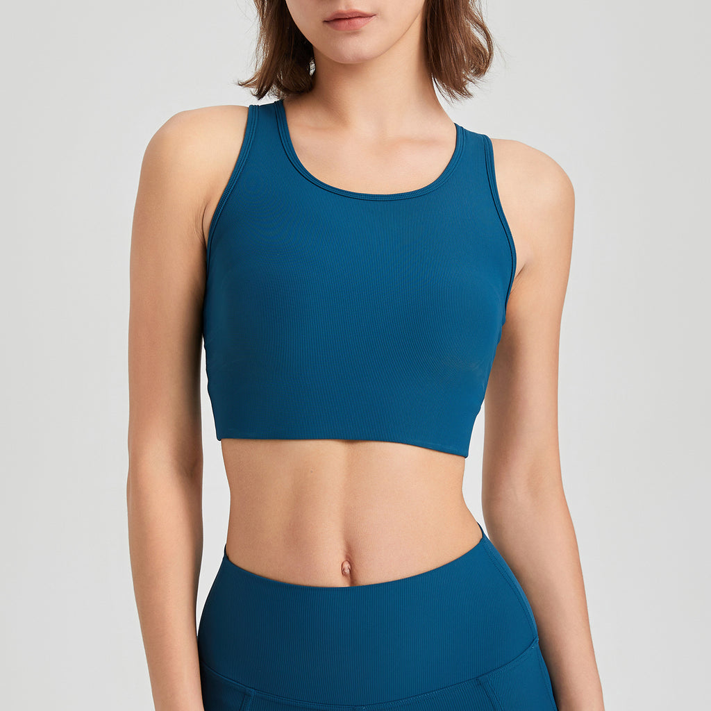Sous-vêtements de sport à séchage rapide pour femme, une pièce, antichoc, soutien-gorge de course, fitness, yoga, débardeur