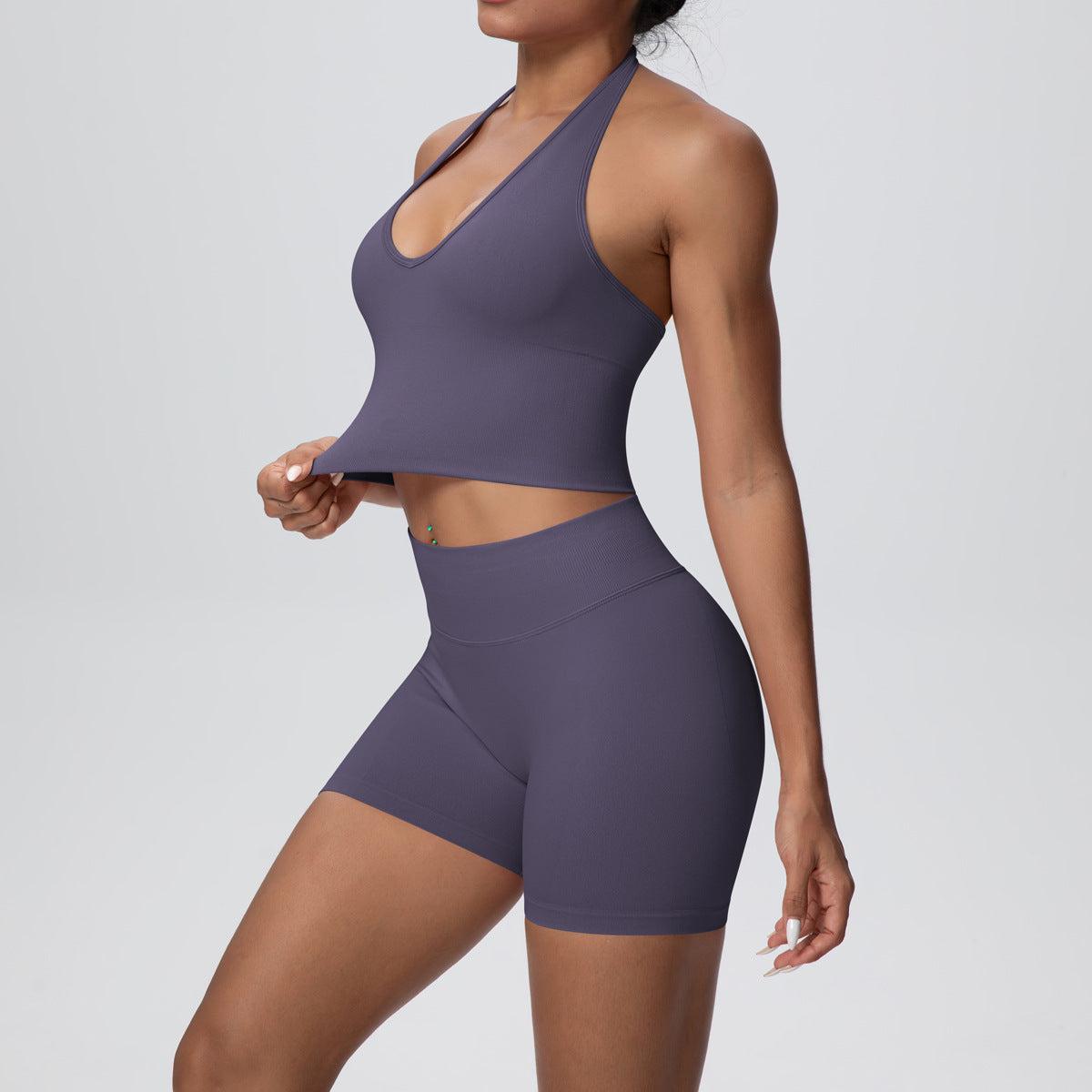 Soutien-gorge de yoga respirant dos nu, débardeur, short taille haute gainant sans coutures, tenue de sport et de yoga