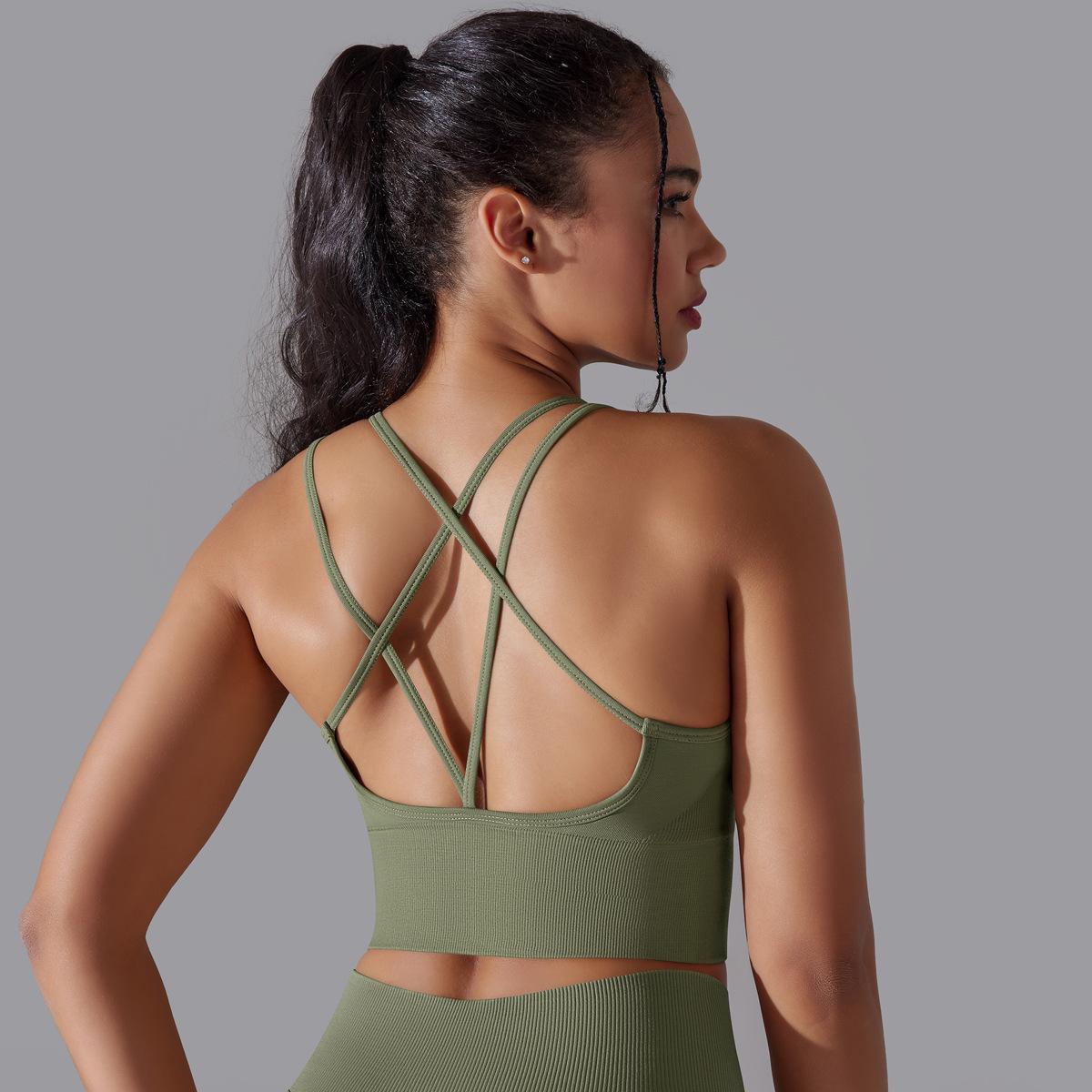 Cross Bra-Green-Gray