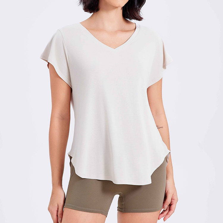 Running Quick Drying Clothes Women Breathable Slimming Mid Length Sports Short Sleeved T shirt Casual Yoga Top Workout Clothes